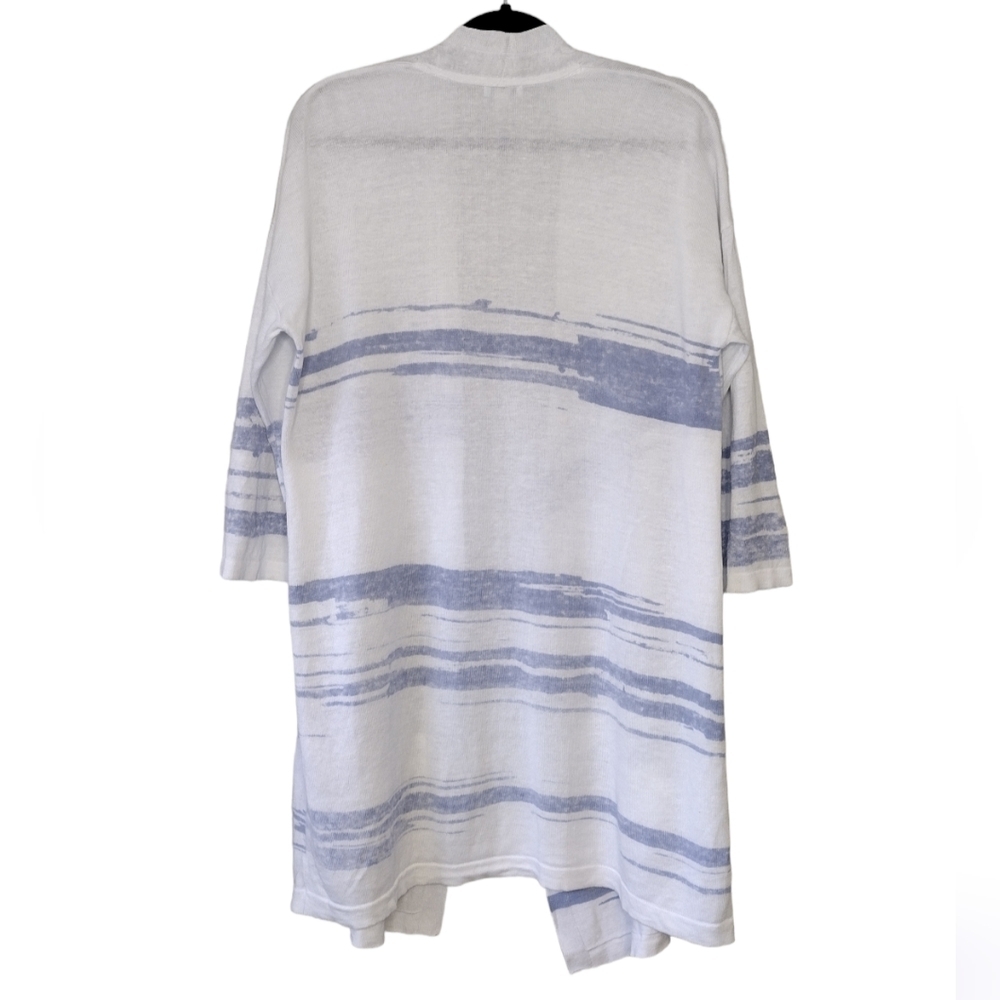 J. Jill Linen Cotton Coastal Grandma Open Front Knit Woman's Cardigan - Picture 2 of 14